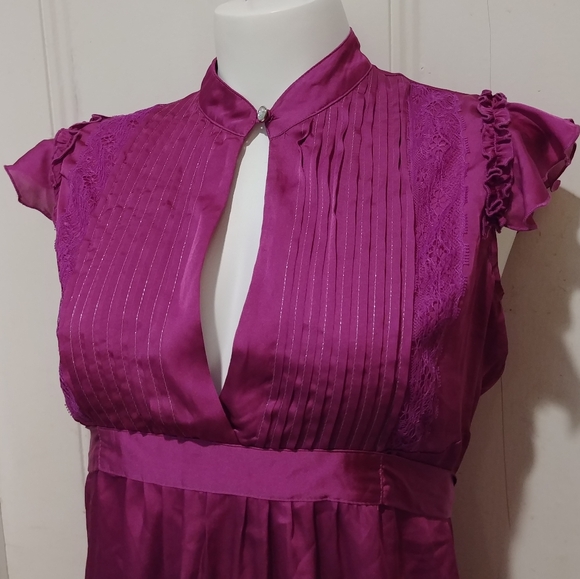 River Island UK Keyhole Tie Waist Blouse - Picture 4 of 8